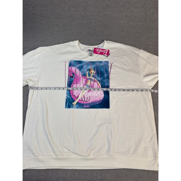 NWT Barbie Sweatshirt Crewneck Vacay Mode Graphic White Size 3X - Picture 6 of 8